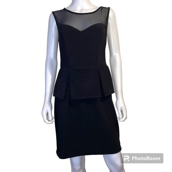 Bisou Bisou Sleeveless Peplum Waist Sweetheart Neckline Black Dress Size 10 - Picture 2 of 8